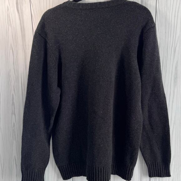 Vintage Old Navy Sweater Lambswool Blend XL Crewneck Striped Y2K Mens Gray - Picture 3 of 8
